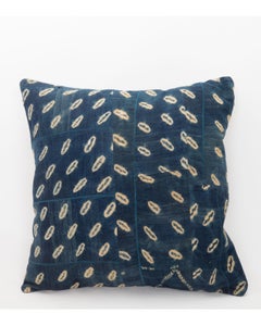 Indigo Pillowcase Made from an African Mali Cloth, mid 20th C