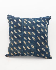Indigo PillowcaseMade from African Mali Cloth, Mid 20th C