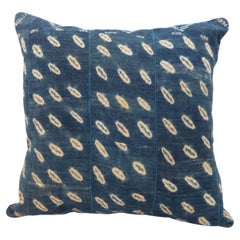 Indigo PillowcaseMade from African Mali Cloth, Mid 20th C