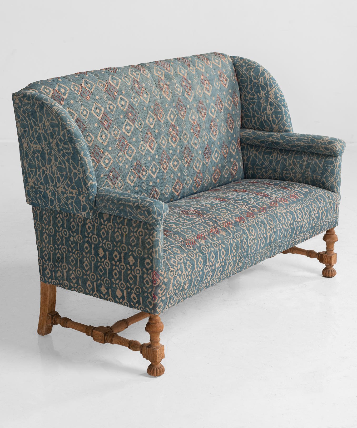 Indigo Quilt Sofa, England, circa 1930 (Arts and Crafts)