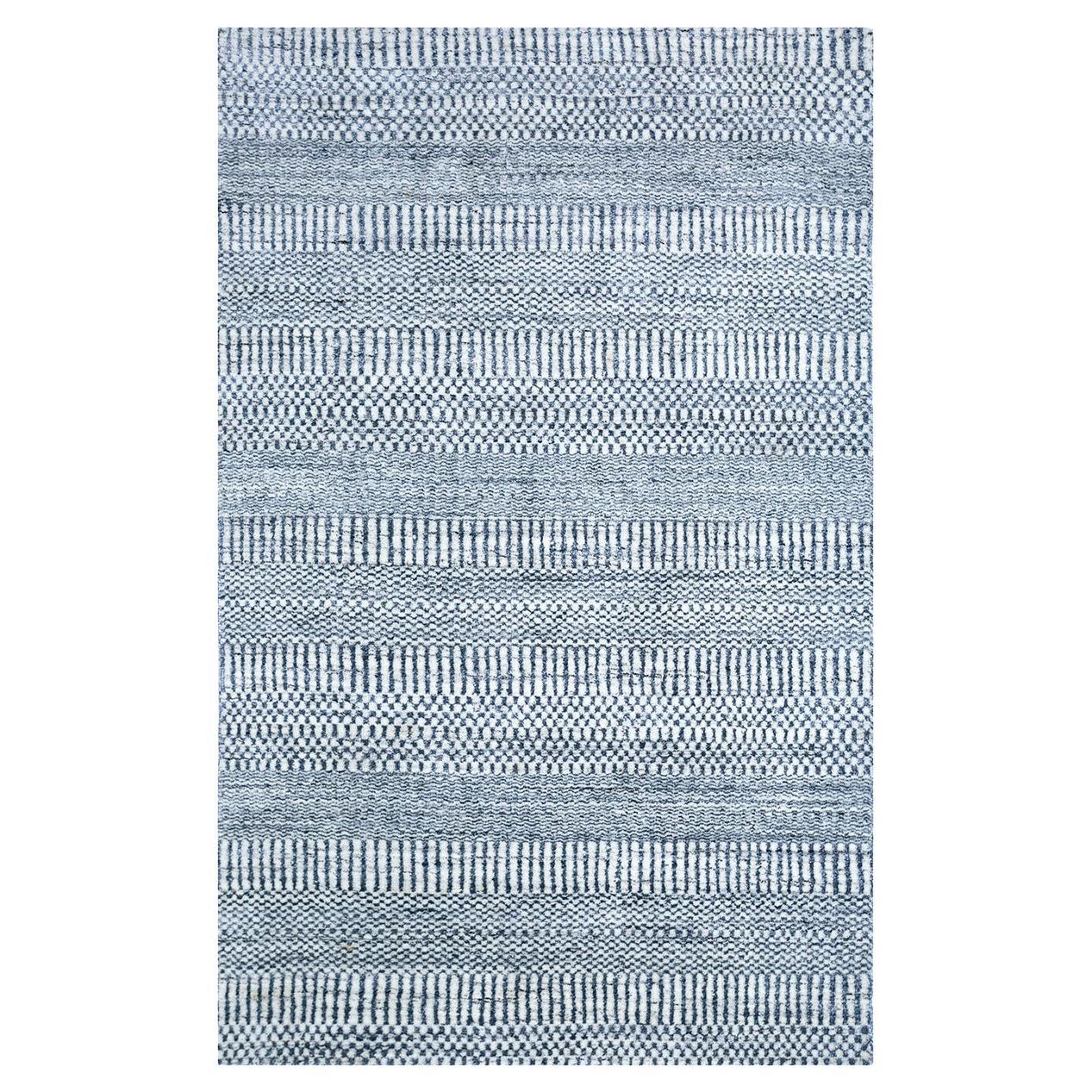  Indigofarbener Teppich von Rural Weavers, Loom, Wolle, Bambusseide, 180x270cm