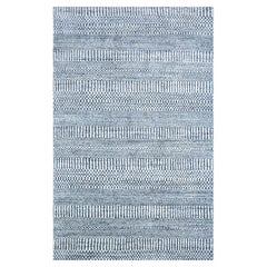  Tapis indigo des tisserands rurals, métier à tisser, laine, soie de bambou, 180 x 270 cm