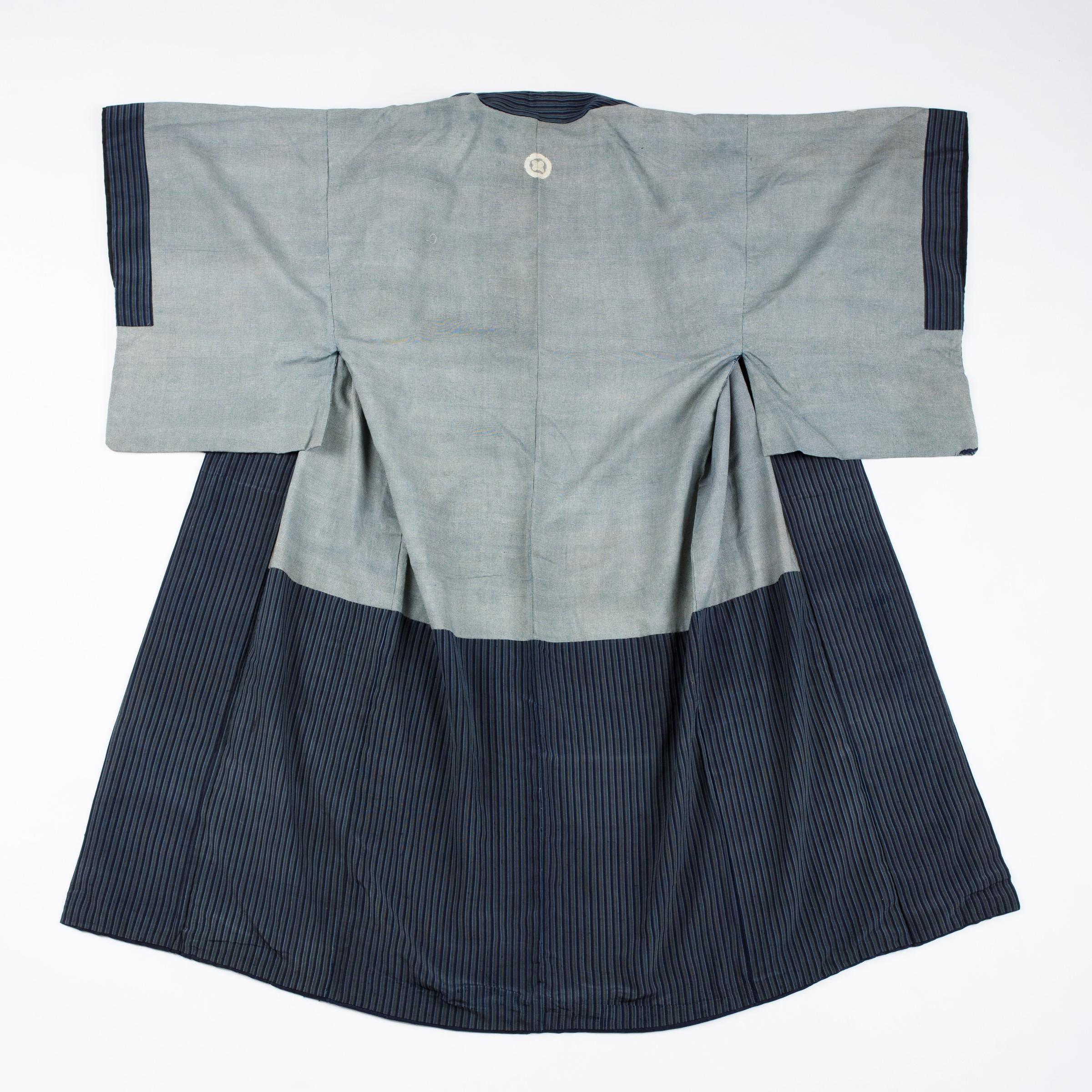 Indigo silk Samurai kimono Kosode and kamishimo - Japan Late 19th century 13