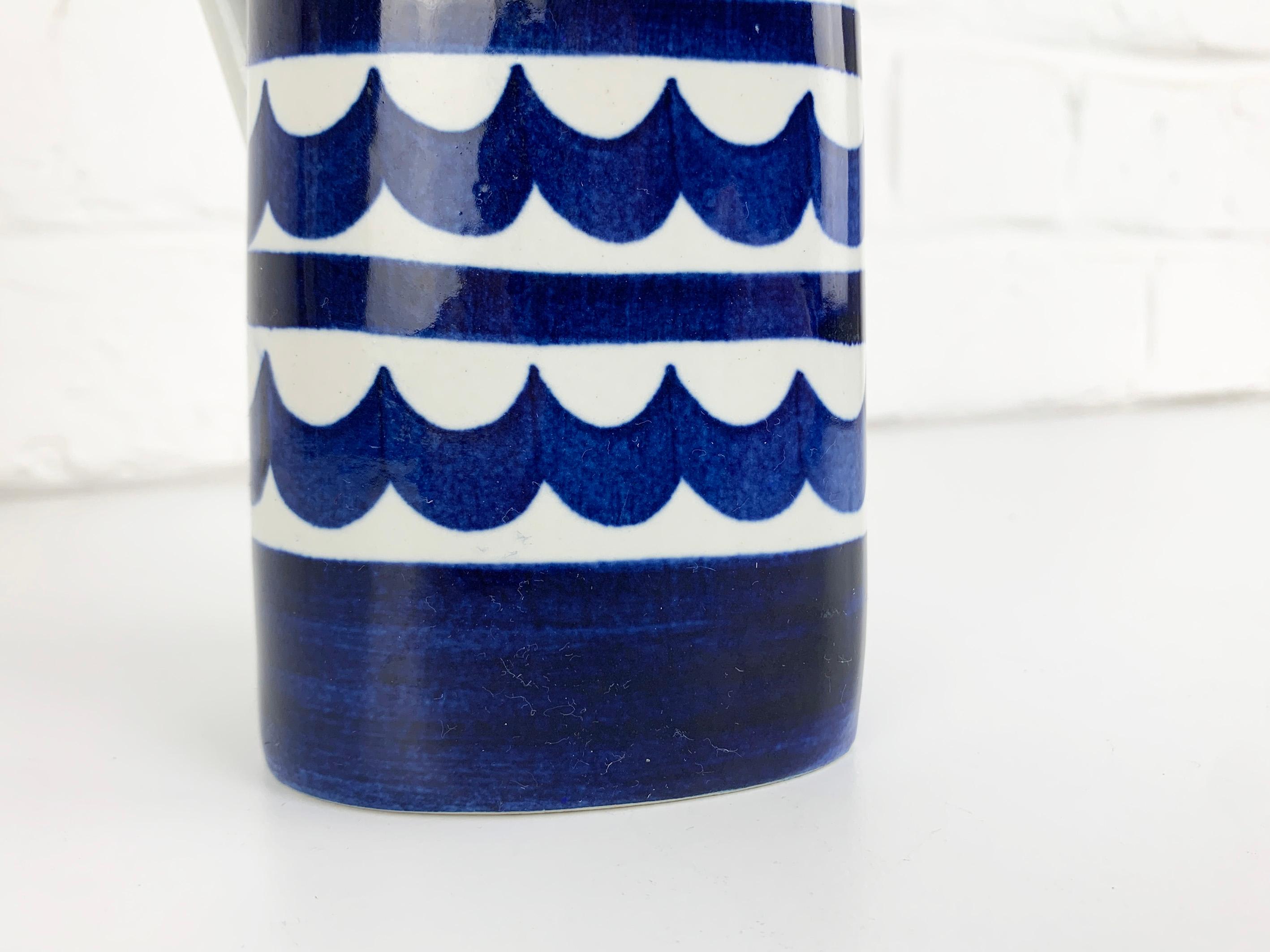 Scandinavian Modern Indigo Stoneware Carafe or Vase by Karin Björquist for Gustavsberg, Sweden, 1950