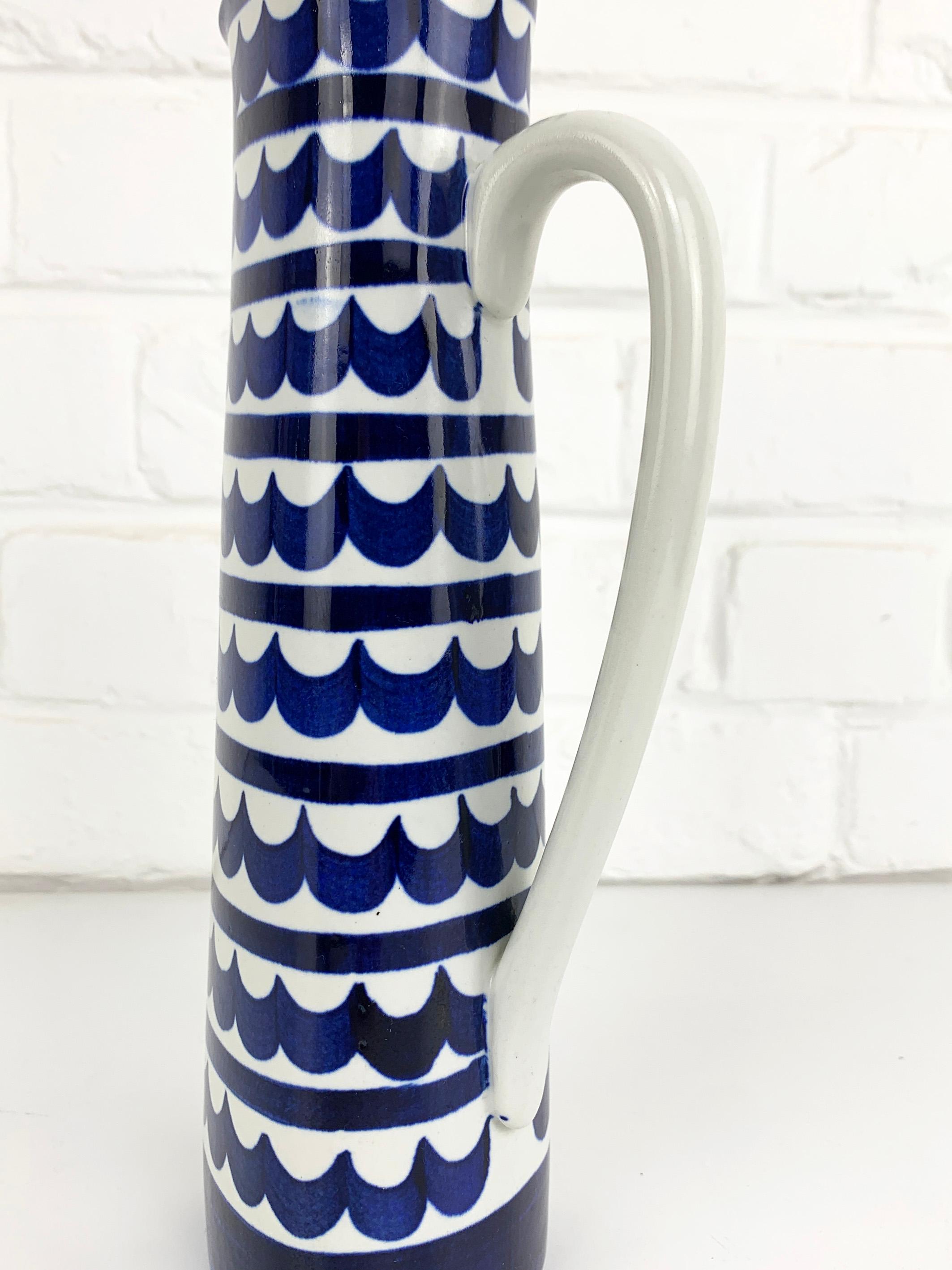 Indigo Stoneware Carafe or Vase by Karin Björquist for Gustavsberg, Sweden, 1950 In Good Condition In Vorst, BE