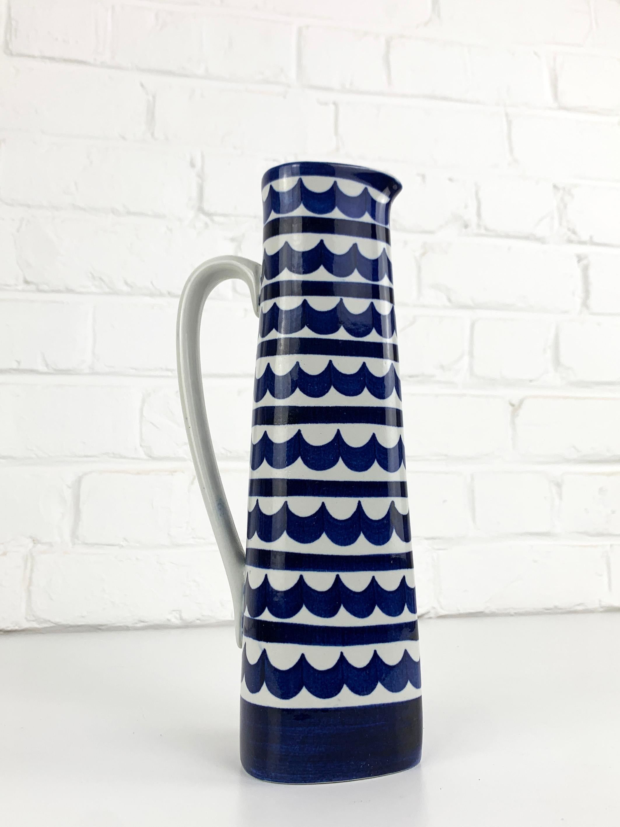 Indigo Stoneware Carafe or Vase by Karin Björquist for Gustavsberg, Sweden, 1950 1