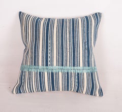 Indigo Stripped Pillow Cover, Made from a Mid 20th C. Turkish Kilim