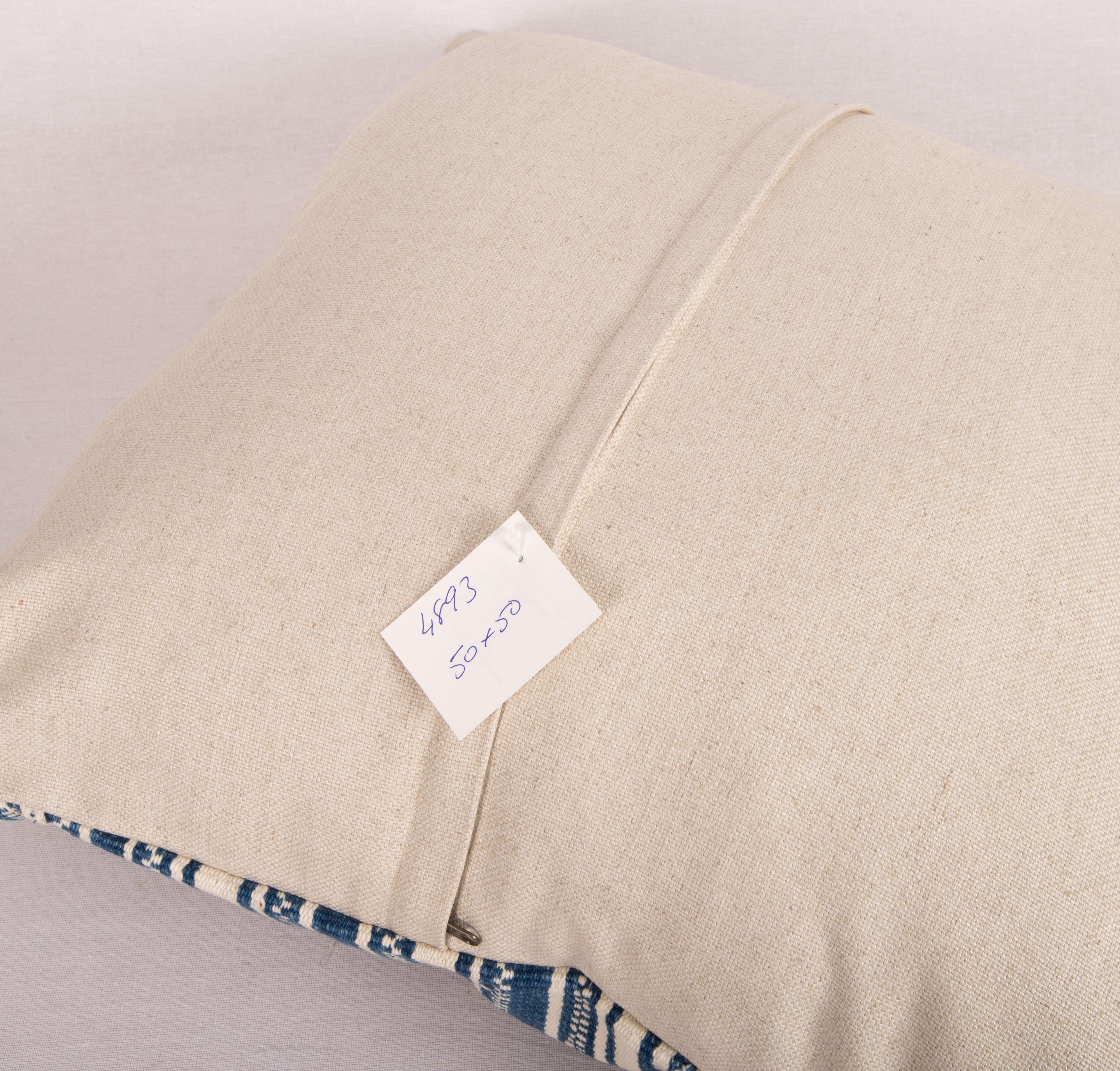 Indigo Stripped Pillow Cover, Made from a Mid 20th C. Turkish Kilim 2