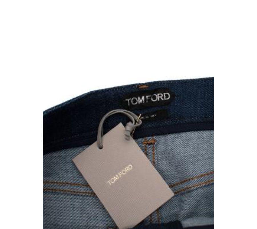 Indigo wash denim flared jeans For Sale 5