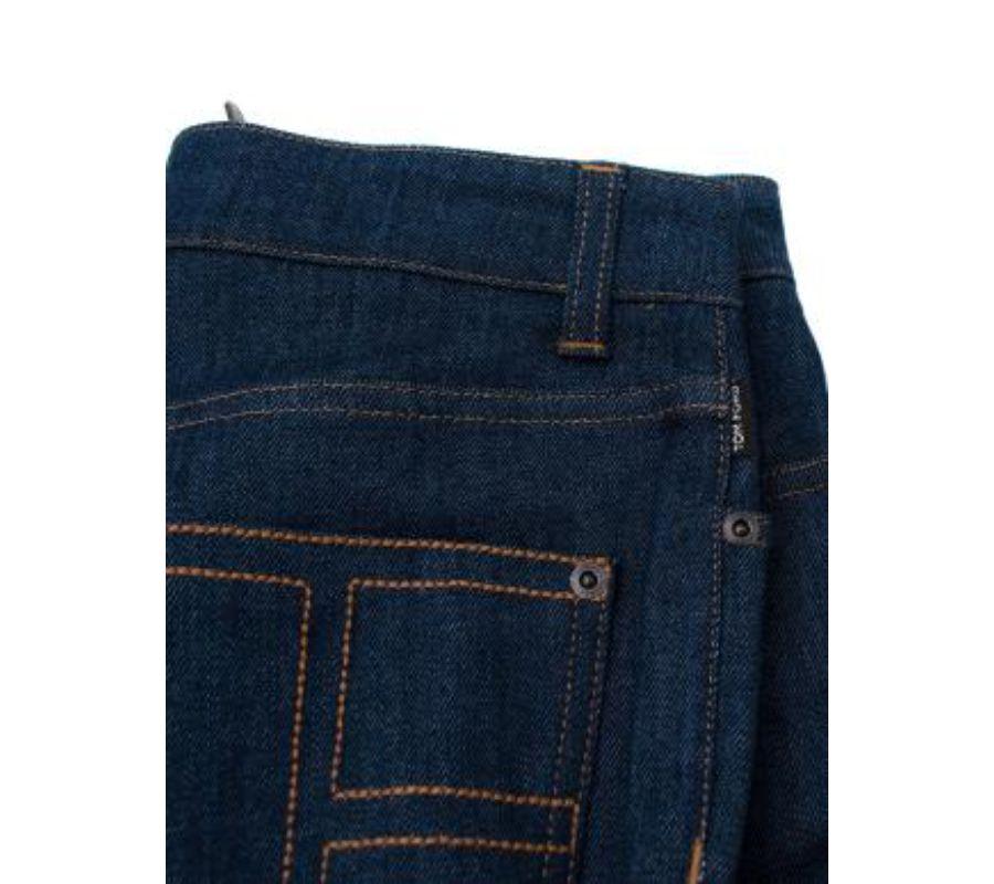 Women's Indigo wash denim flared jeans For Sale