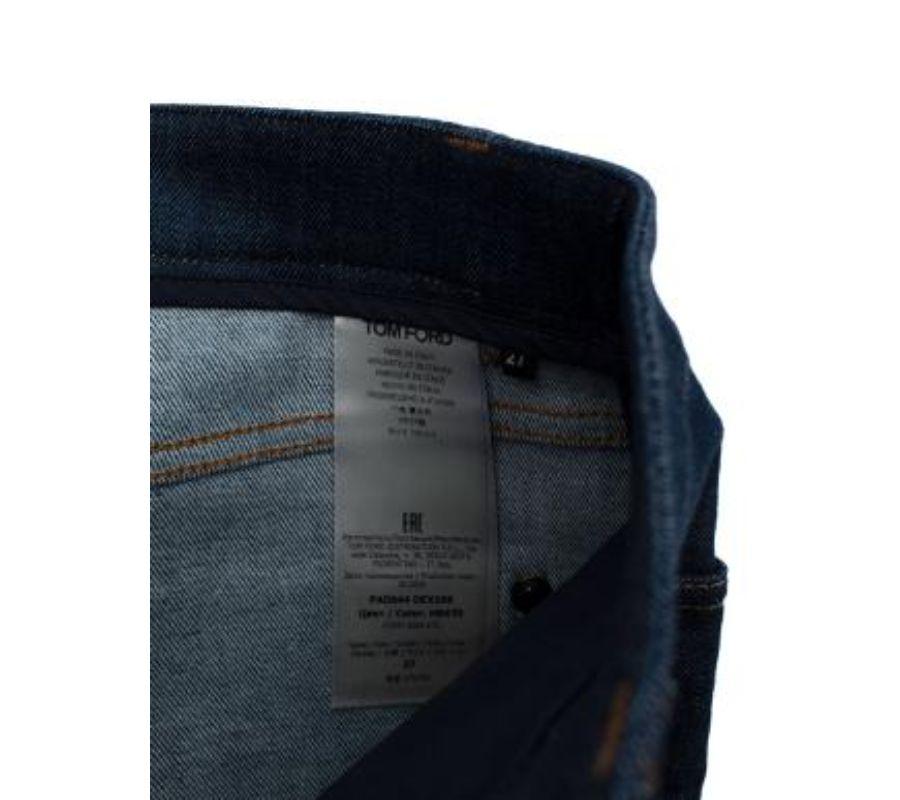Indigo wash denim flared jeans For Sale 4