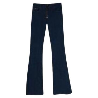 Indigo wash denim flared jeans For Sale