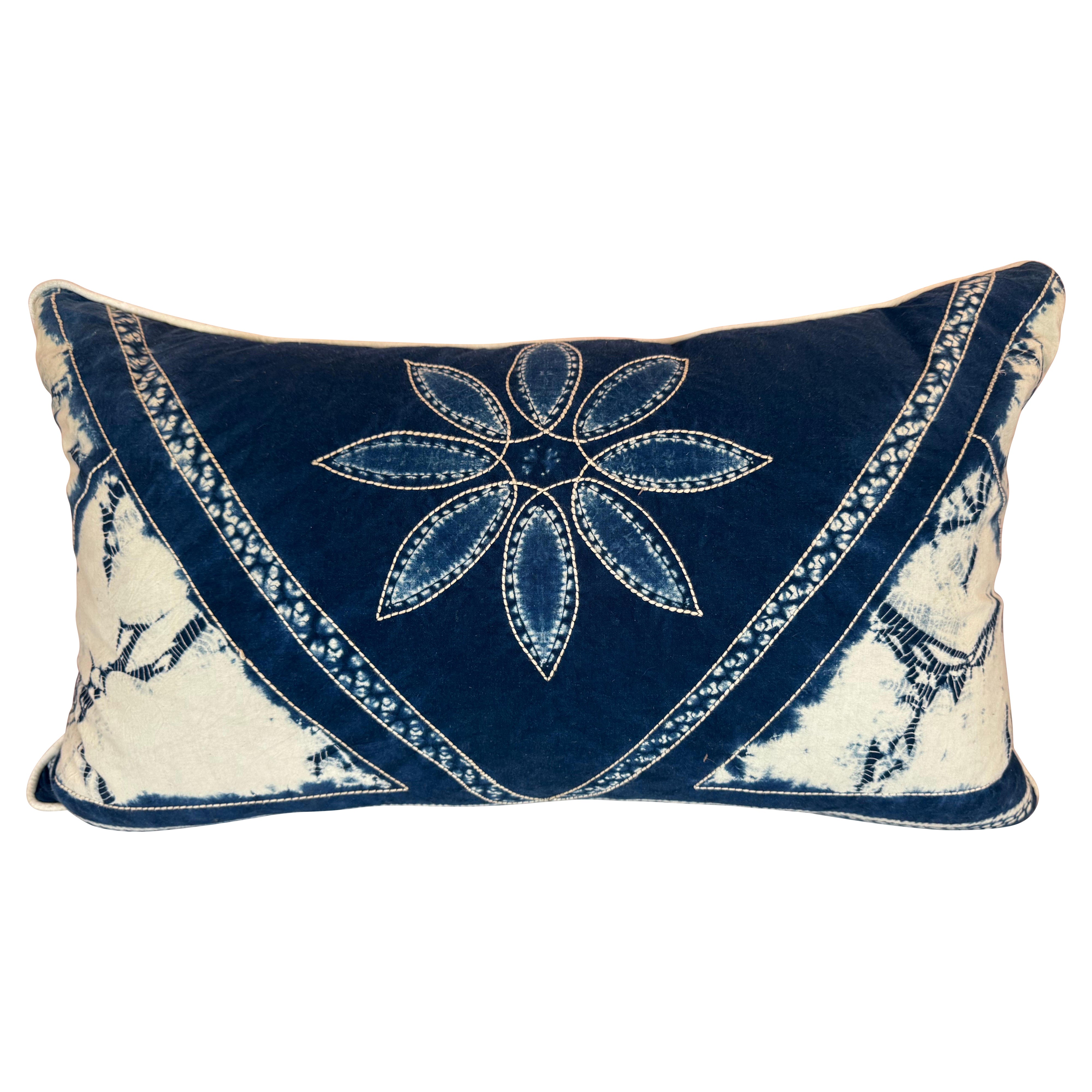 Indigo & White Batik Pillow