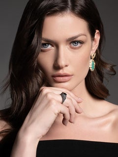 Anello in oro con tormalina Indigolite Anello di fidanzamento in stile antico stile art nouveau