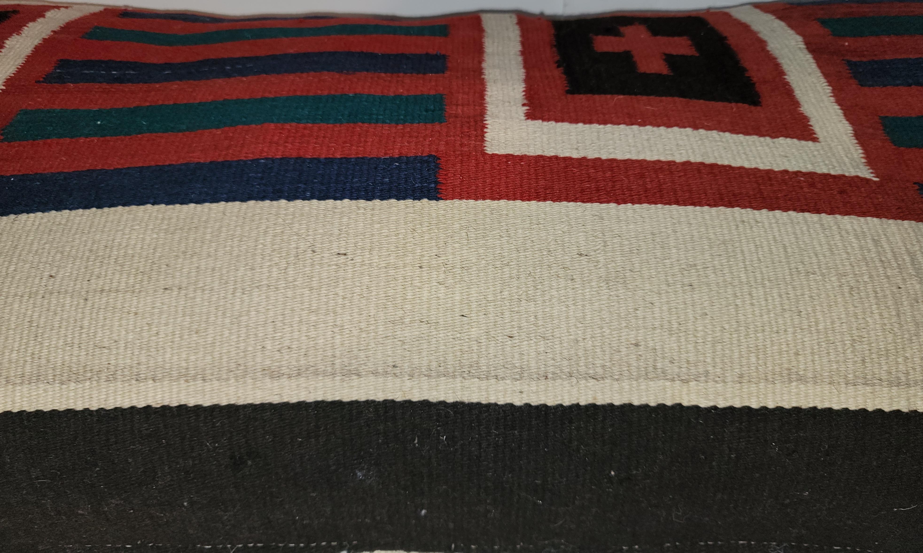 American Navajo Indian Weaving Pillow with Cross