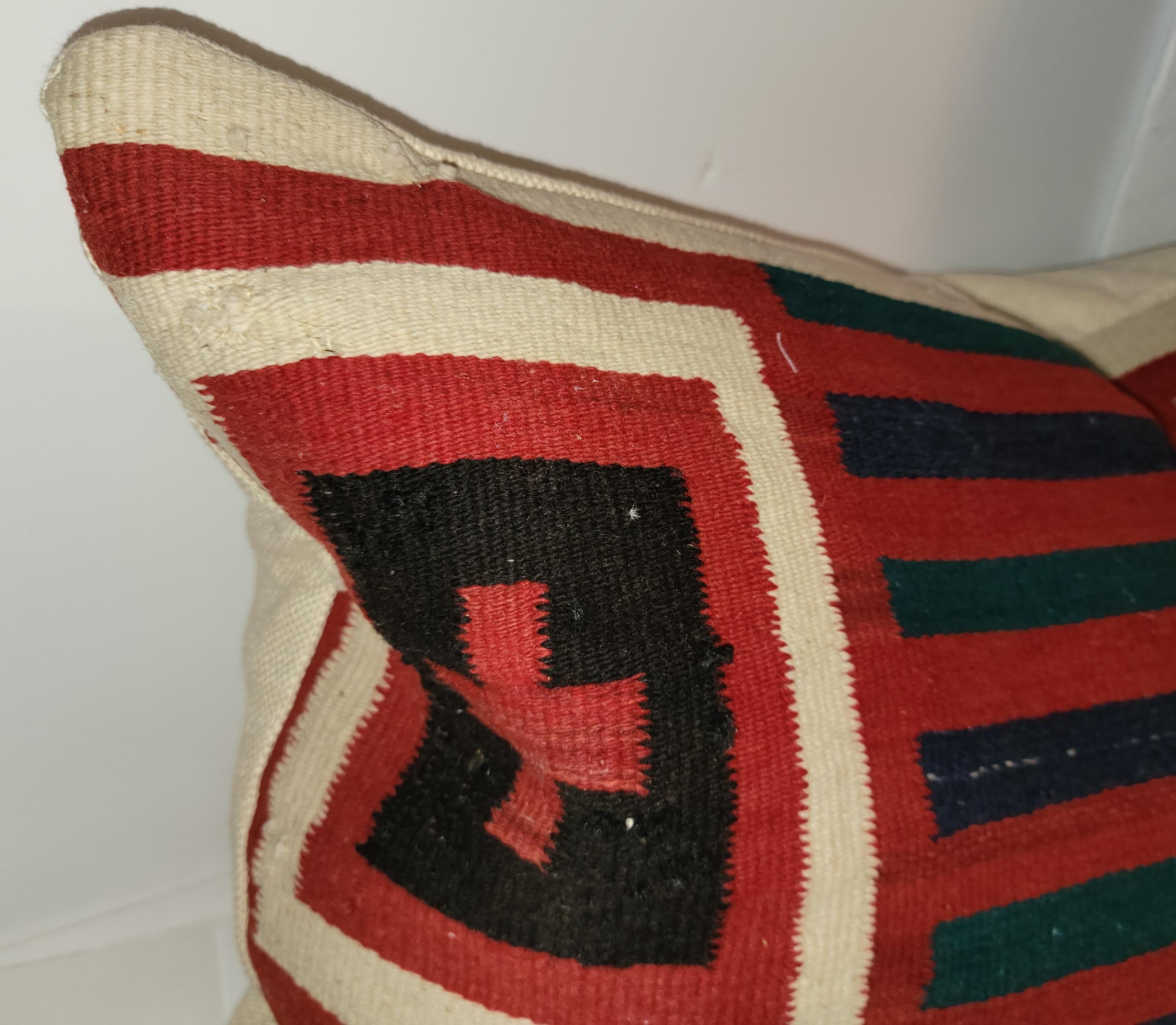 Hand-Woven Navajo Indian Weaving Pillow with Cross