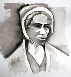 "SOJOURNER TRUTH" Painting, India Ink on Paper, Framed