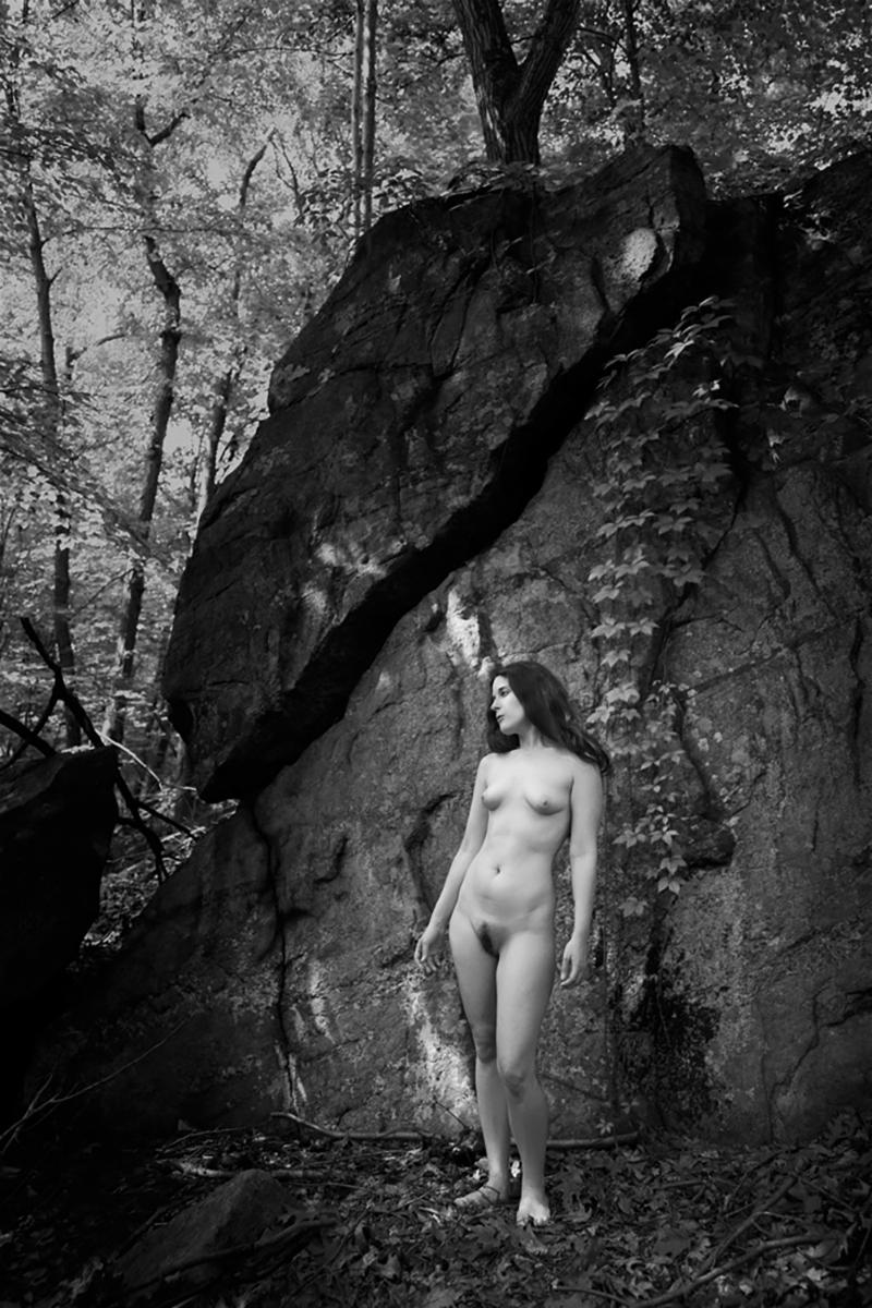 Indira Cesarine Nude Photograph - "Eve by the Ivy" Photography, Archival Ink on Metallic Paper, Figurative, Nude