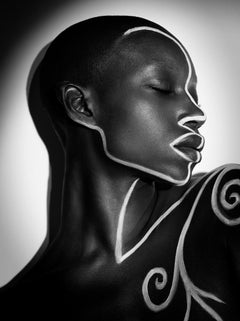 Photographie « Iyanna No 5 », encre d'archives sur aluminium, figuratif, noir et blanc