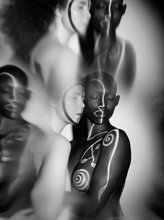 The Labyrinth Iyanna and Svala No3, Photography, Black & White, Aluminum, Signed