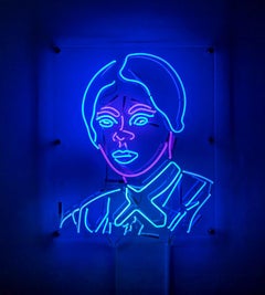 "Harriet" Neon Wall Sculpture Featuring Harriet Tubman, Mounted on Plexiglass