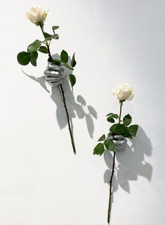 "Les Mains Blanches" Resin Sculptures, Handmade, Hands, Flowers