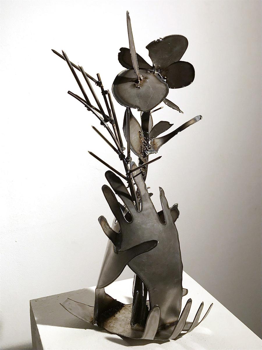 Indira Cesarine Figurative Sculpture - "Mother Earth" Steel Sculpture, Plasma Cut and Welded, Figurative 