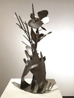Mother Earth, Welded Steel Sculpture, Metal, Flora, Signed