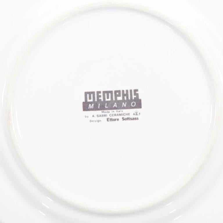 Modern Indivia Ceramic Plate, by Ettore Sottsass from Memphis Milano For Sale