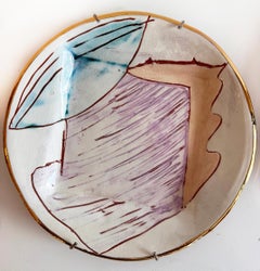 Individual and Unique Abstract Loughran Plates, Set of 4, Signed