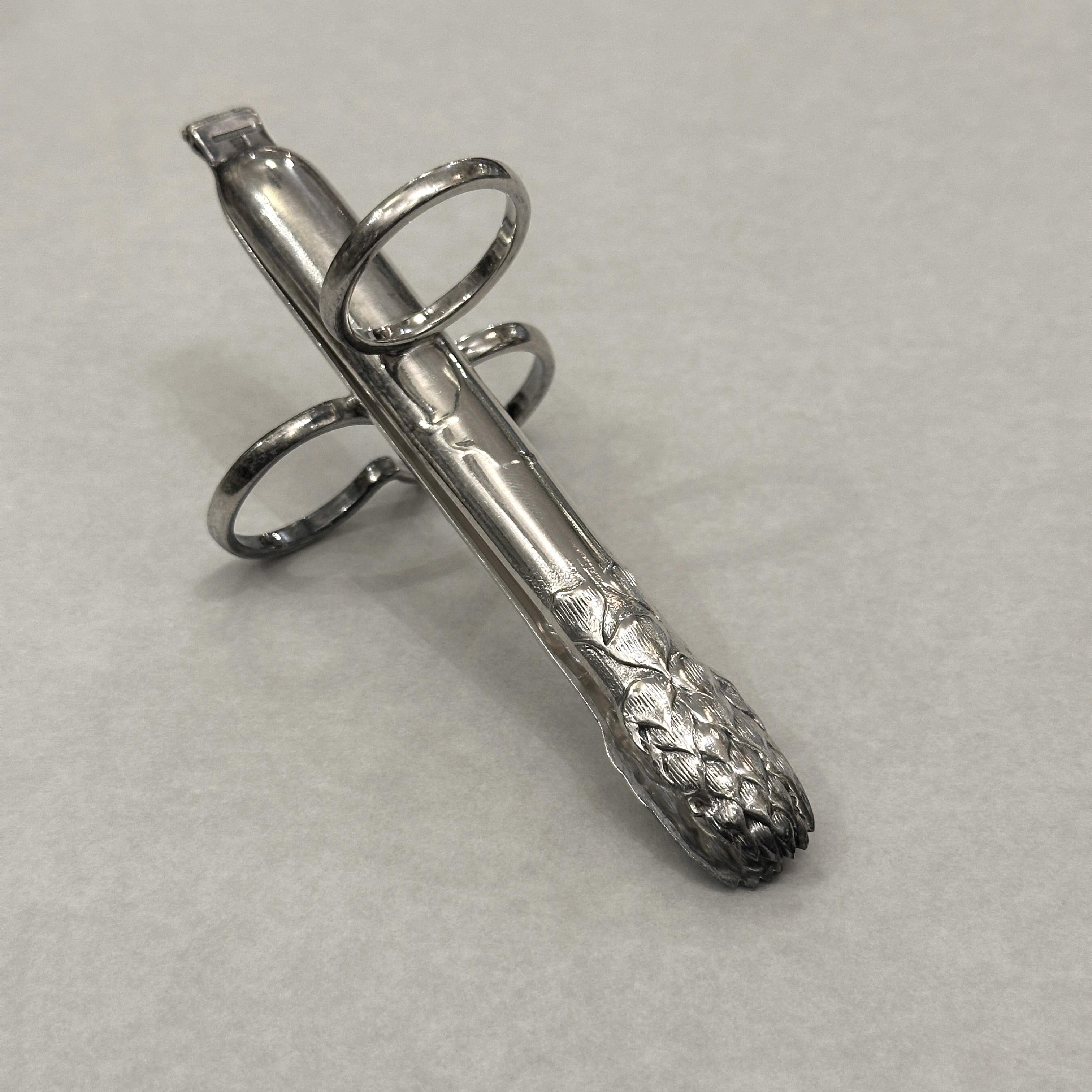 Individual Asparagus Tongs CHRISTOFLE Silver-Plated In Good Condition For Sale In Paris, FR