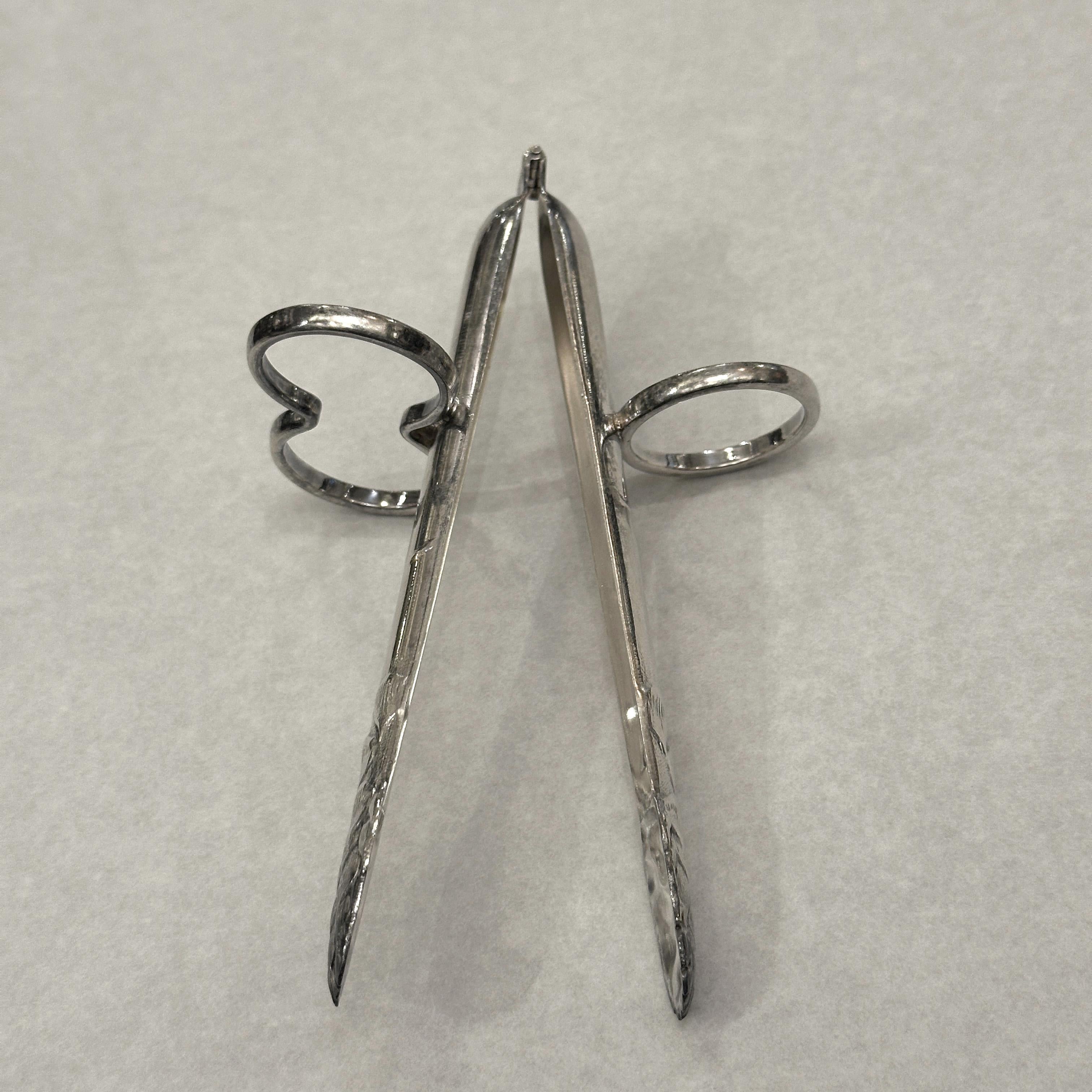 20th Century Individual Asparagus Tongs CHRISTOFLE Silver-Plated For Sale