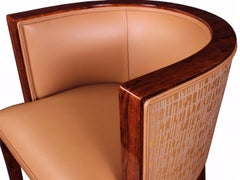 Individual Customizable Semicircular Chair with Low Backrest in Art Deco Style