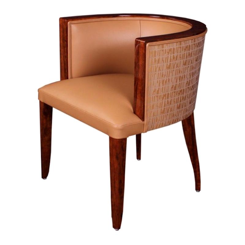 Individual Customizable Semicircular Chair with Low Backrest in Art Deco Style
