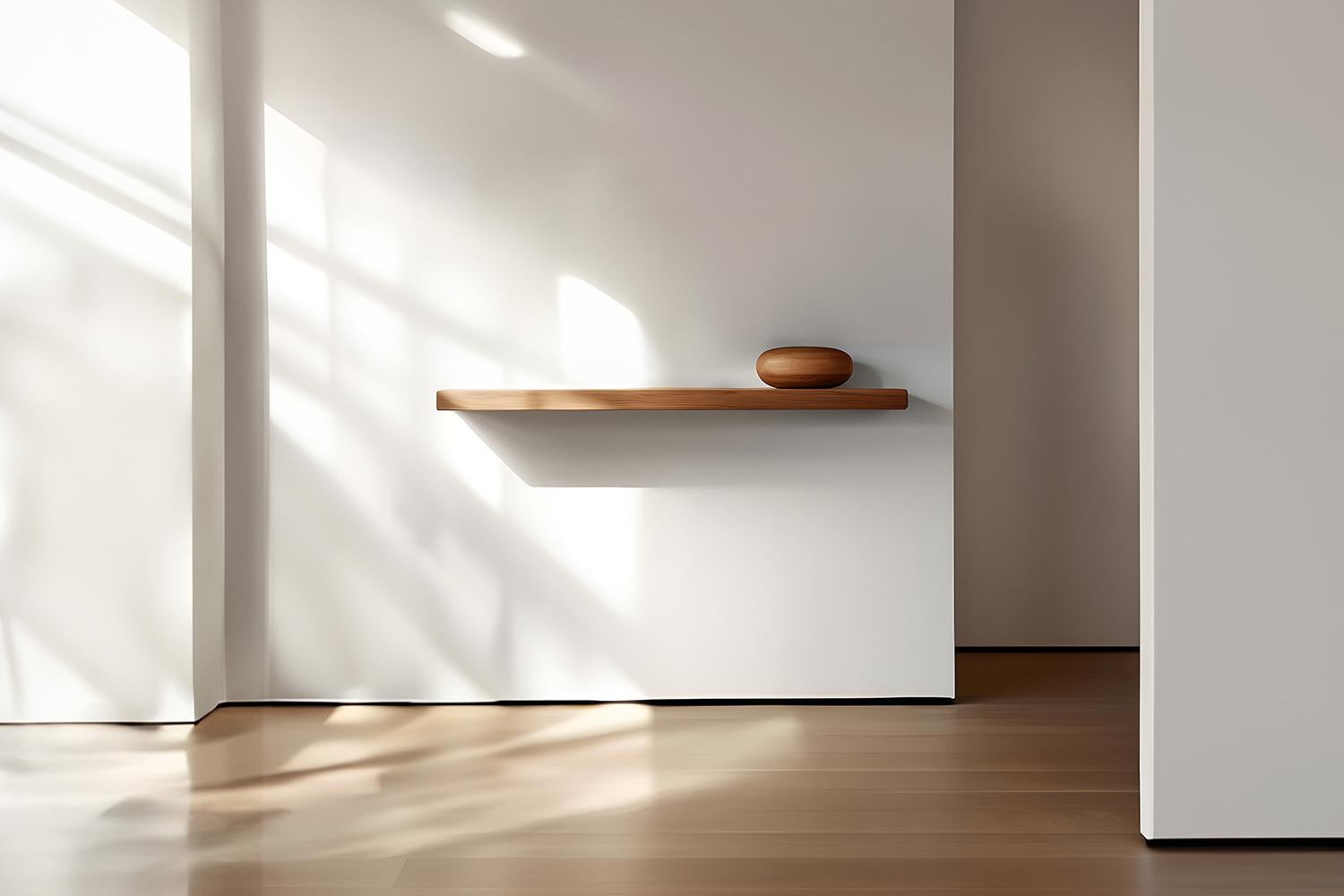 Veneer Individual Floating Shelf with One Sculptural Wooden Pebble, Sereno by Nono For Sale