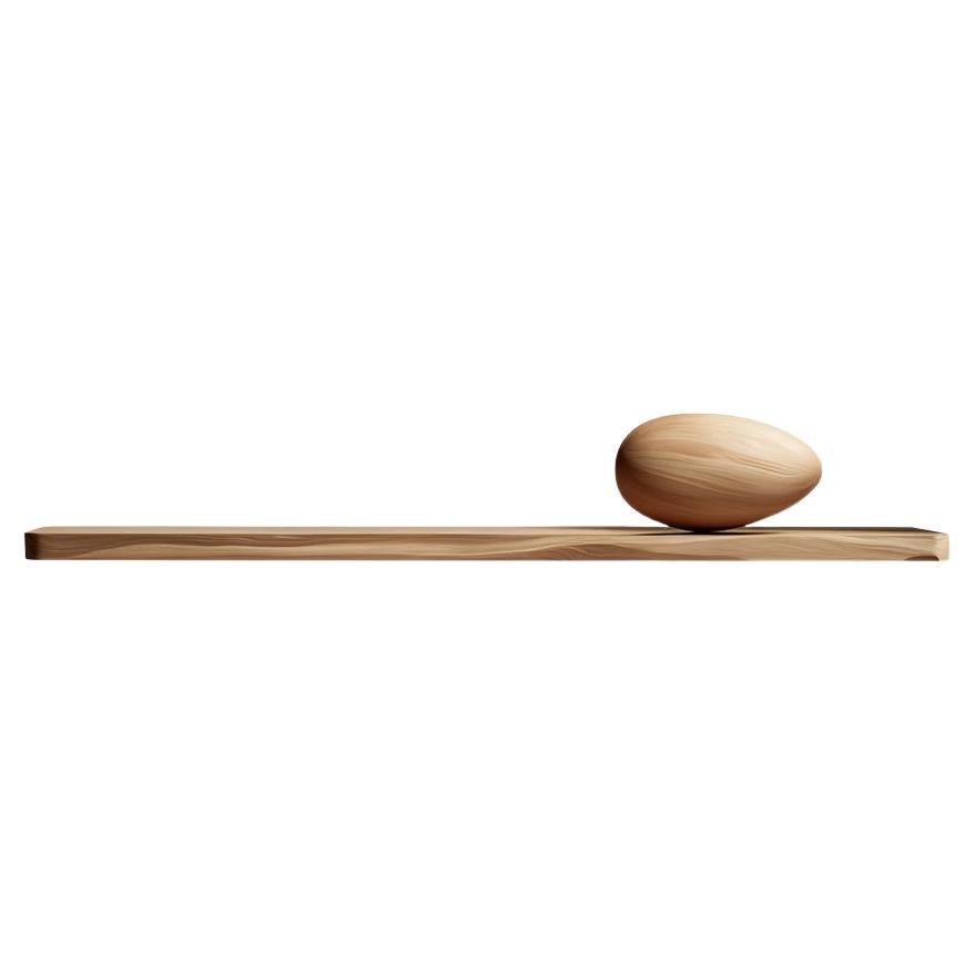 Individual Floating Shelf with One Sculptural Wooden Pebble, Sereno by Nono For Sale