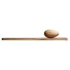 Individual Floating Shelf with One Sculptural Wooden Pebble, Sereno by Nono