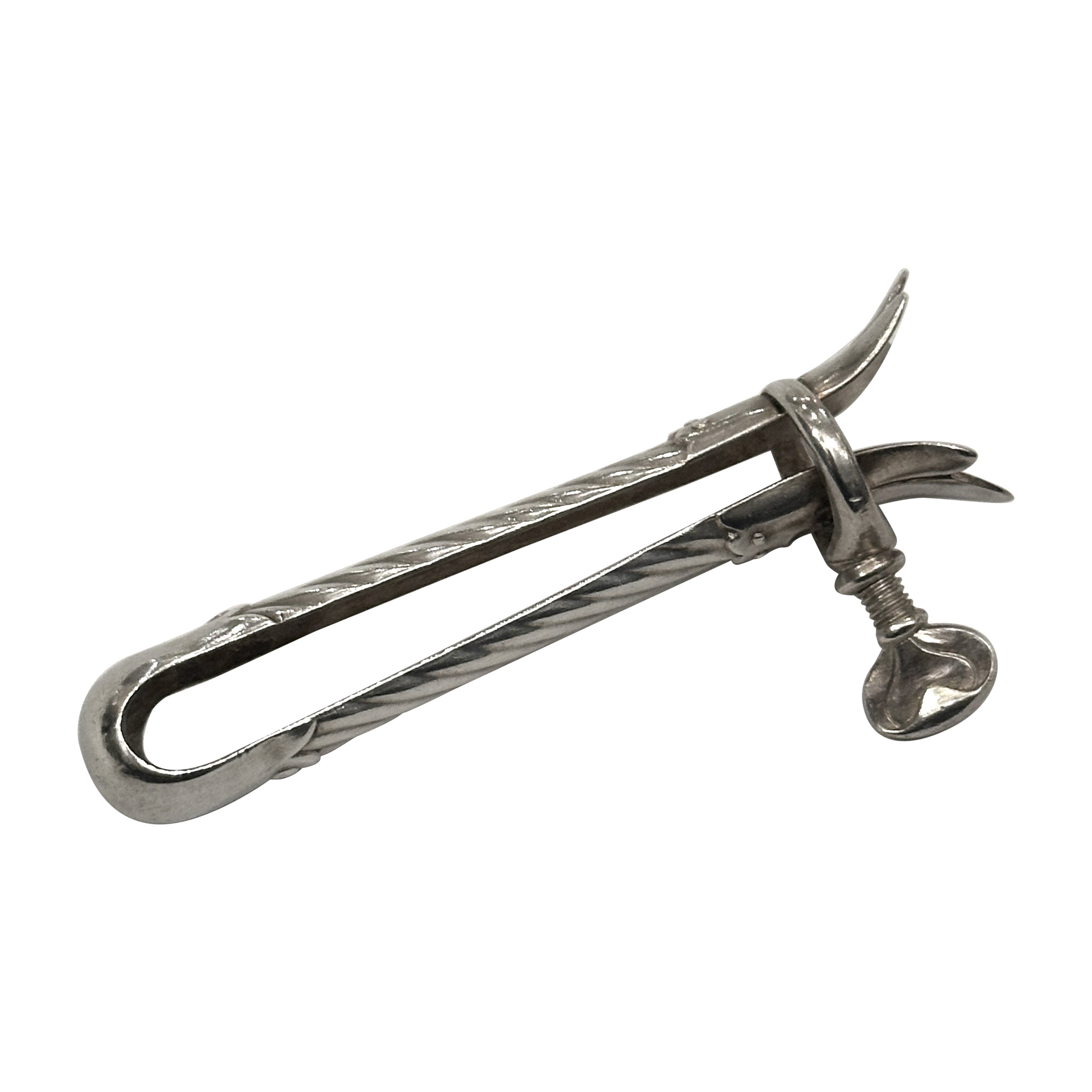 Poignées individuelles de côtelettes d'agneau en argent repoussé CB Hallmark, années 1920
