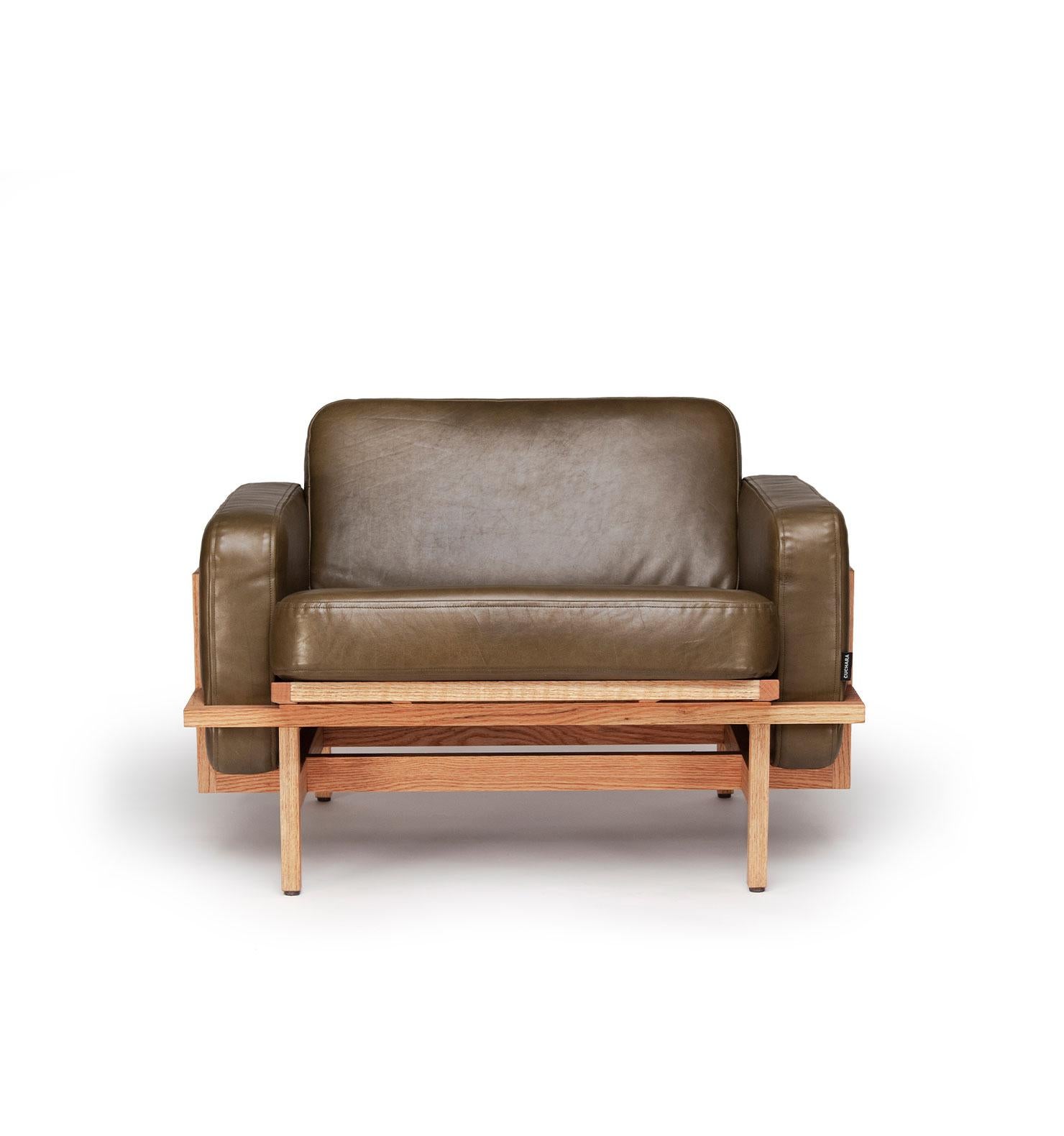 Woodwork Individual Lccc, Mexican Contemporary Armchair by Emiliano Molina for Cuchara For Sale
