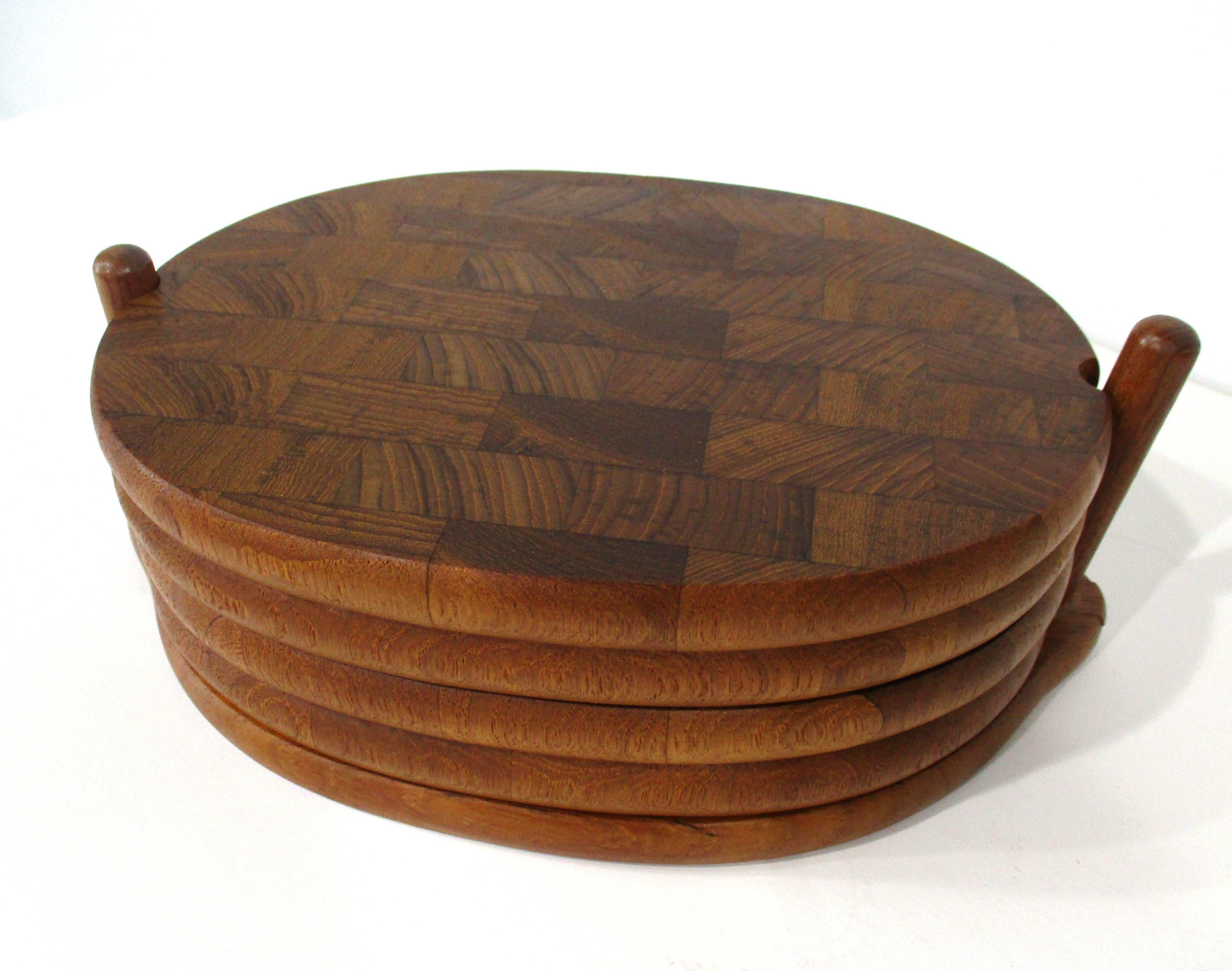 Individual Teak Charcuterie Serving Trays with Holder by Digsmed Denmark 3