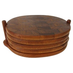 Individual Teak Charcuterie Serving Trays with Holder by Digsmed Denmark