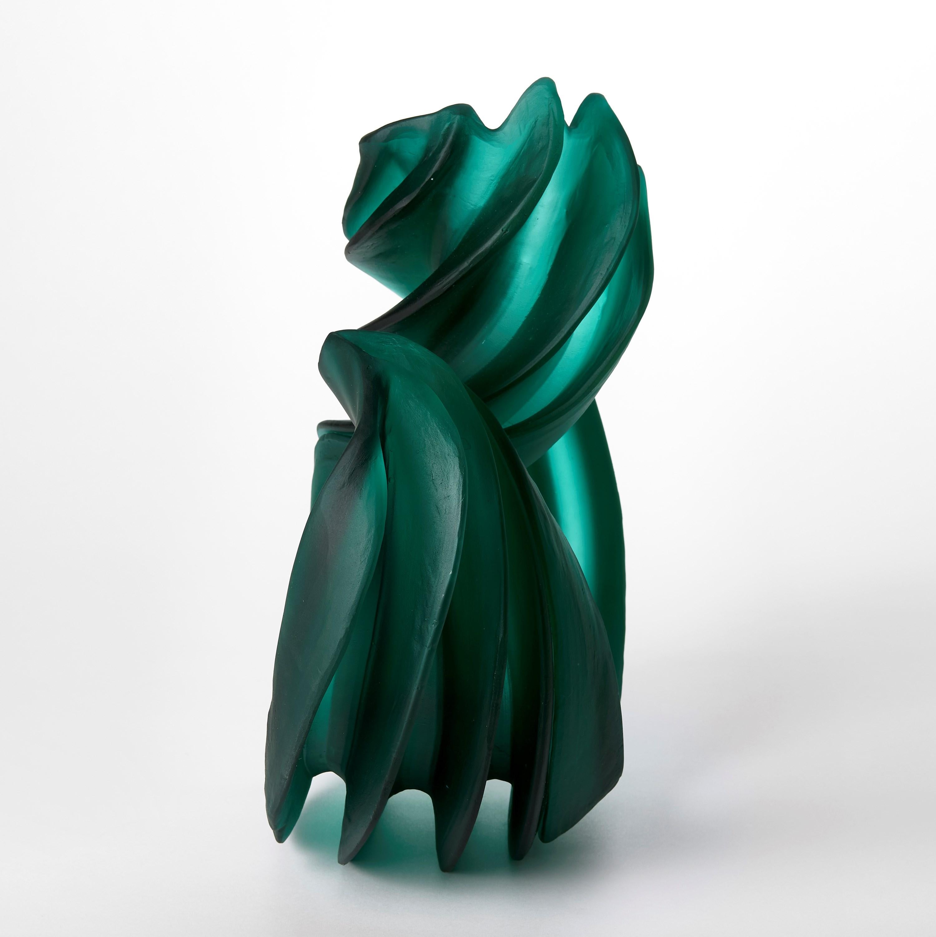 Calco Individual Twist in Green Aquamarine II, scultura in vetro di Nina Casson McGarva in vendita