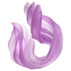Individual Twist in Lilac & Clear, a cast glass artwork by Nina Casson McGarva