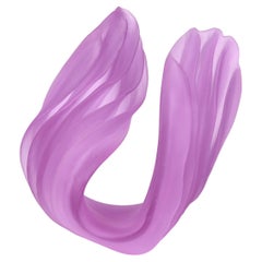 Individual Twist in Lilac, curling cast glass artwork by Nina Casson McGarva