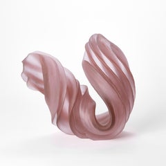 Individual Twist in Pink, a curling cast glass artwork by Nina Casson McGarva