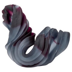 Individual Twist in Violet & Smoke, a cast glass artwork by Nina Casson McGarva