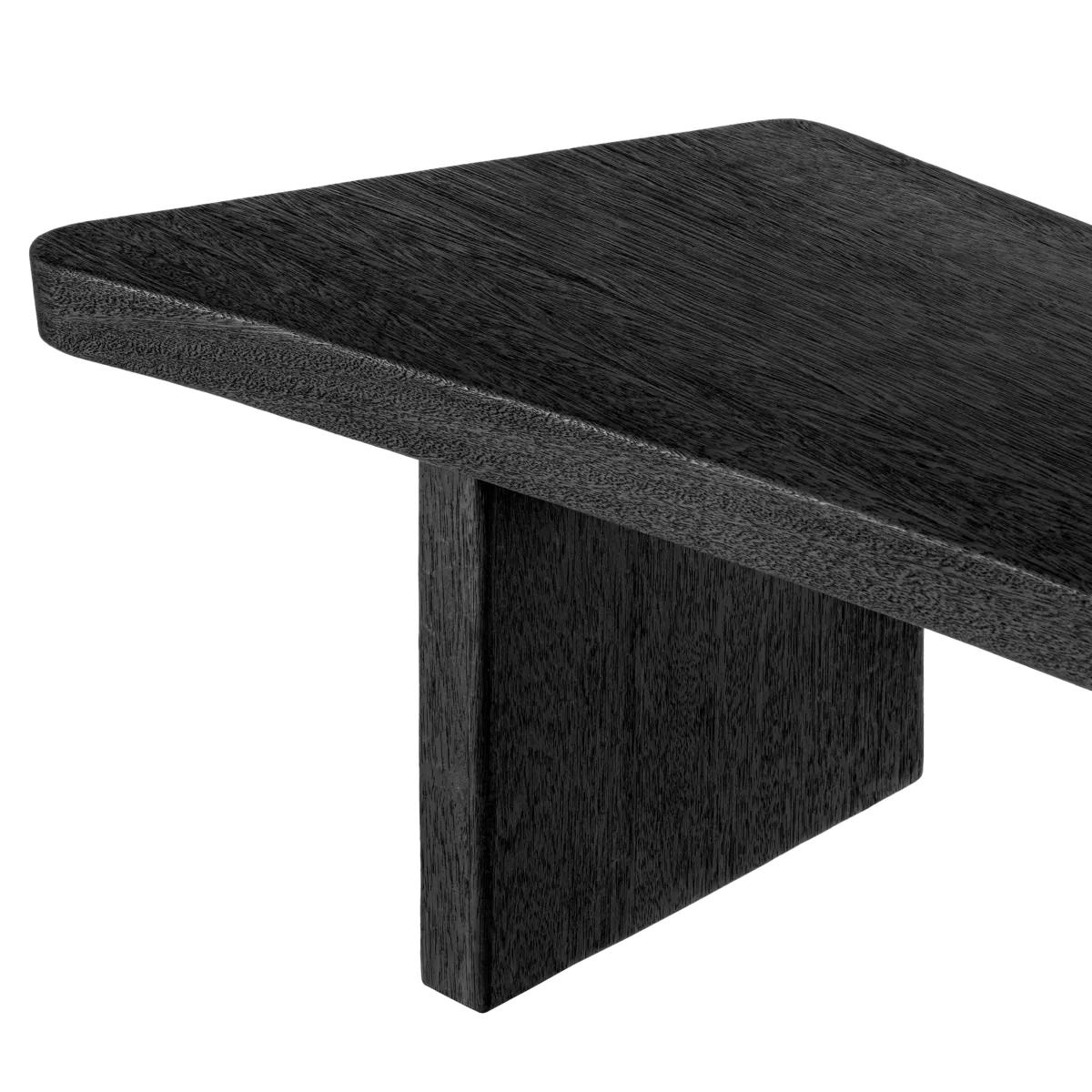 Wood Indo Black Left Long Coffee Table For Sale