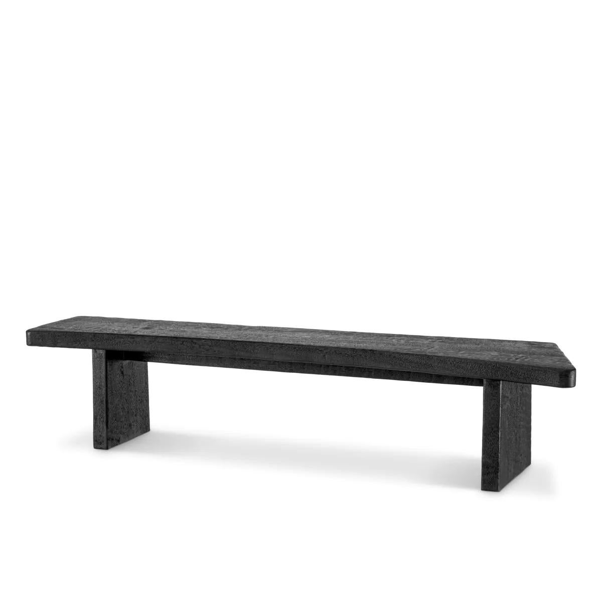 Mesa de centro Indo Negra Larga Derecha con toda la estructura 
de madera maciza de meranti en acabado quemado.
También disponible bajo pedido en Negro Indo Mesa de centro larga izquierda.