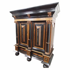 Indo-Dutch Rosewood and Ebony Cabinet or Cushion Cupboard, circa 1690