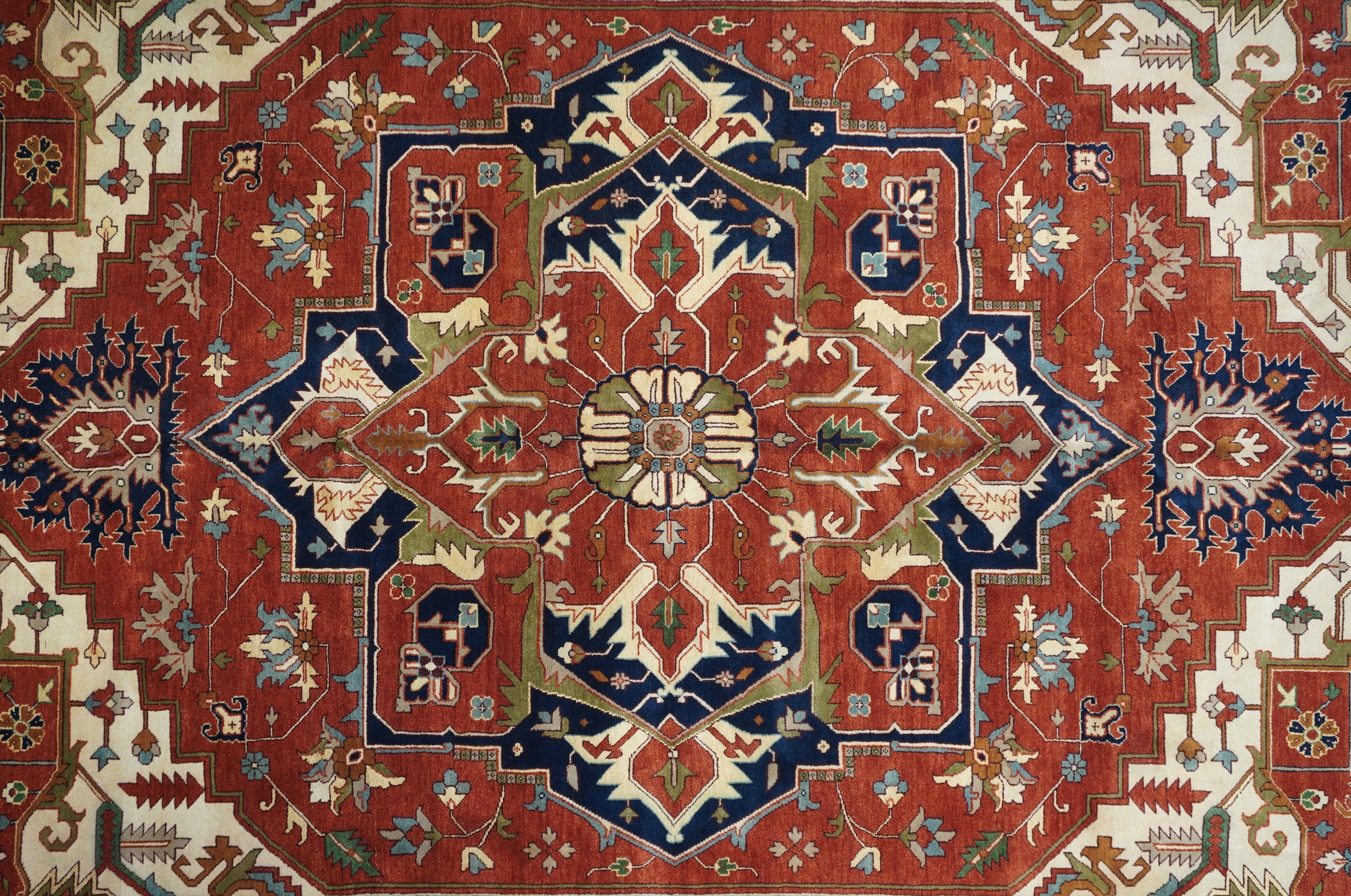 Indo Heriz-Teppich 11'9'' x 17'8'' (Indisch) im Angebot